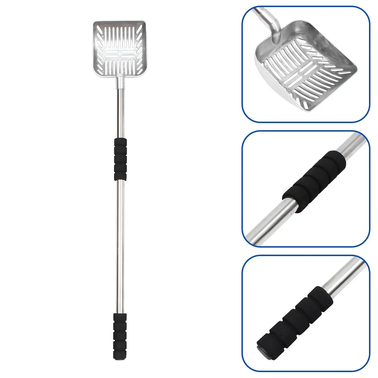 Telescoping Metal Litter Scoop Long Handle Cat Shovel Pet Cleaner Sanitary Box Tool Durable Housebreaking Supplies Pet
