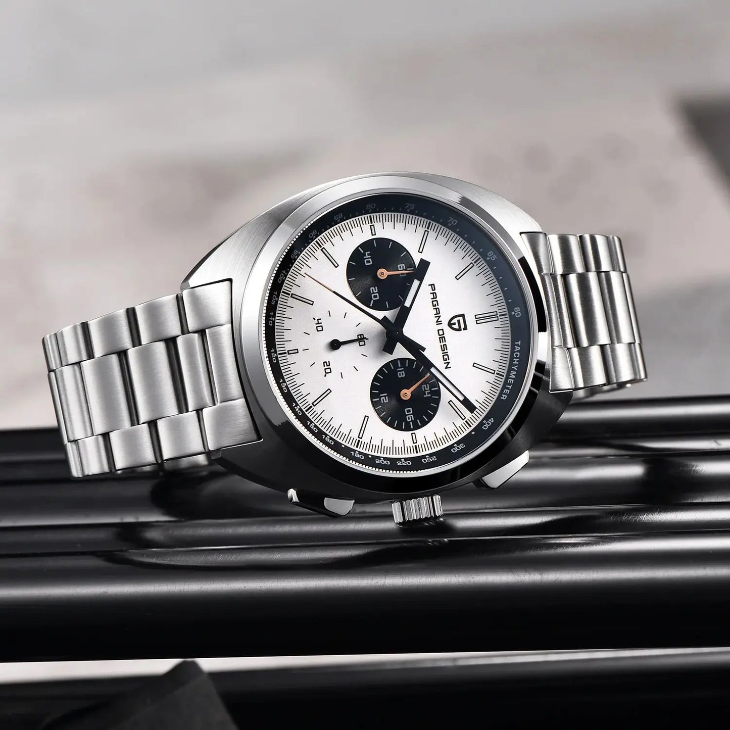 PAGANI DESIGN 2025 New Panda Dial Men Watches Luxury Quartz Watch For Men Japan VK63 Sport Chronograph Sapphire glass Wristwatch