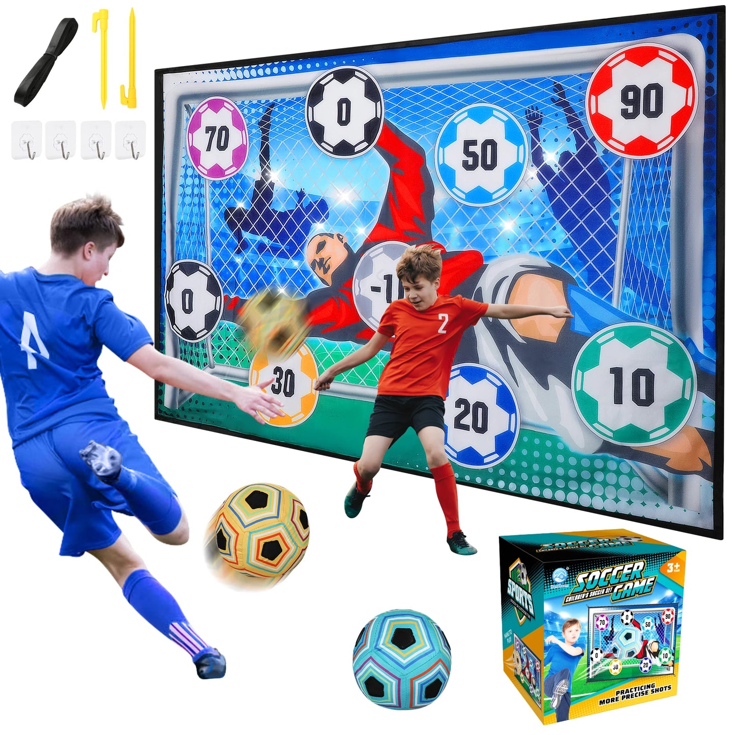 VATOS Kids Soccer Ball Game Set Indoor Outdoor Foldable Toy