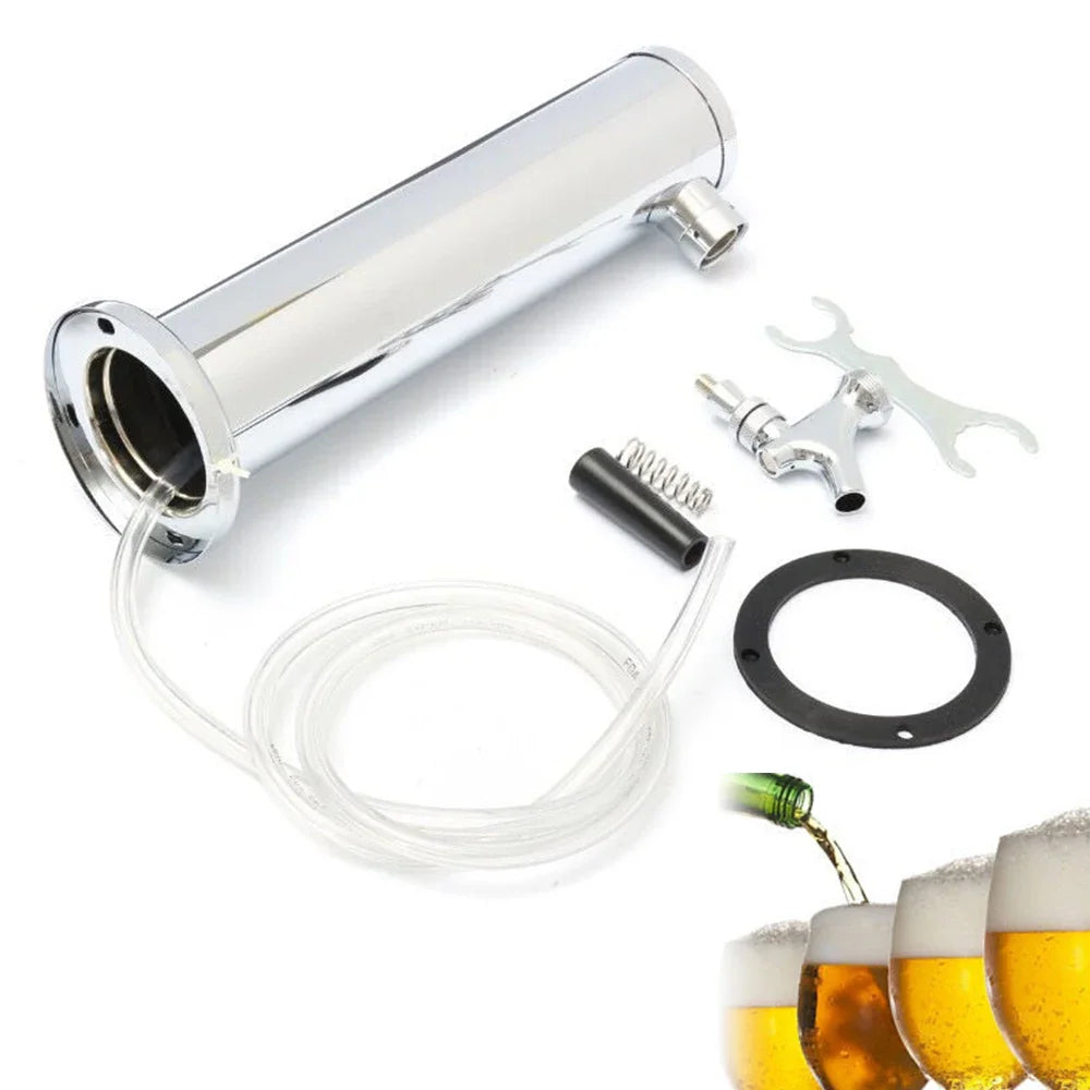 Bar Home Single Tap Faucet Draft Beer Keg Tap Tower Kegerator Stainless Steel