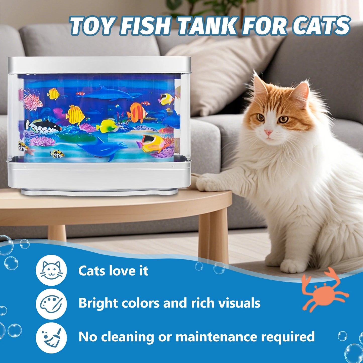 Artificial Aquarium Moving Fish Light Virtual Ocean Motion