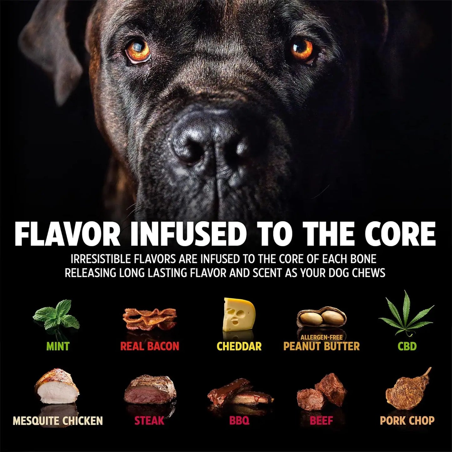 Zombie BarkBone - Nylon Dog Bone for Moderate Chewers - Bacon Flavor - 4"