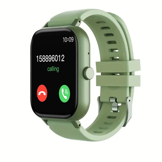 Smart watch with multiple sports modes, wireless calls, weather forecast, custom dials, compatible with Android and iPhone