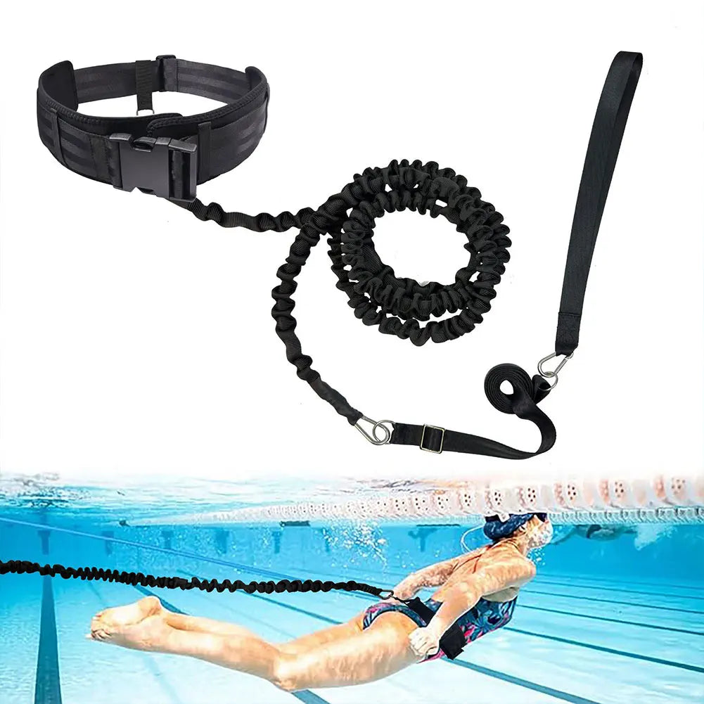 Swim Tether Stationary Swimming Aquatic Resistance Belt Swim Training Leash for Swim Training and Exercise