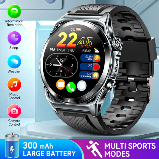 EIGIIS New Smart Watch KE6 1.43 Inch AMOLED Display Men Black Sports Watch KE Series Bluetooth Call Health Monitor IP68 Waterproof