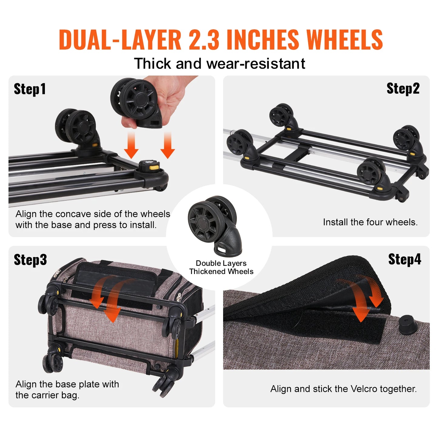 Breathable Cat Carrier Backpack Wheels Telescopic Handle