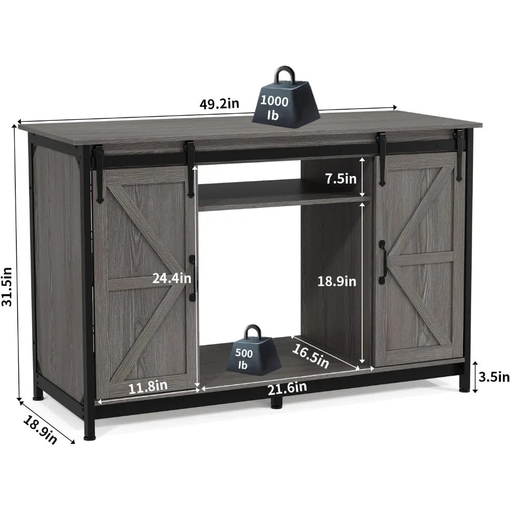Farmhouse 55 To 75 Gallon Fish Tank Stand With Power Outlet