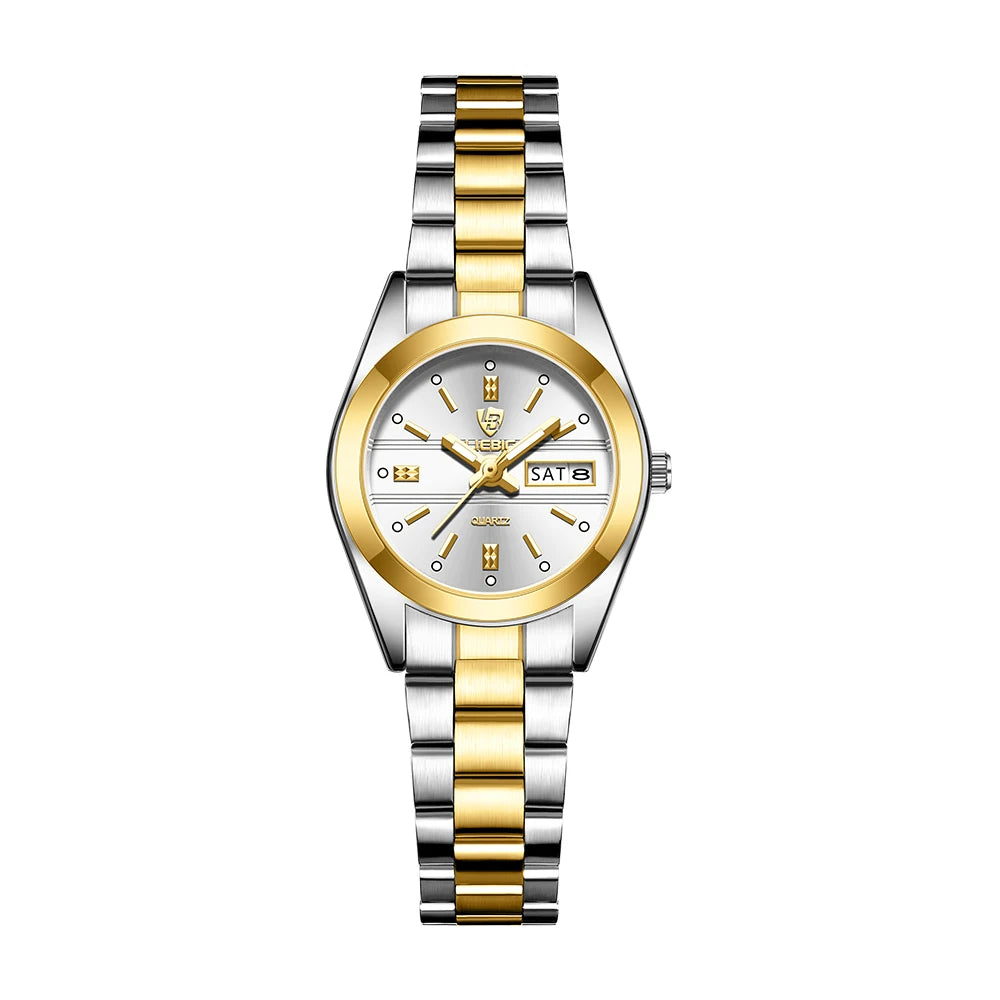 Luxury Stainless Steel Quartz Mens Wristwatch Waterproof