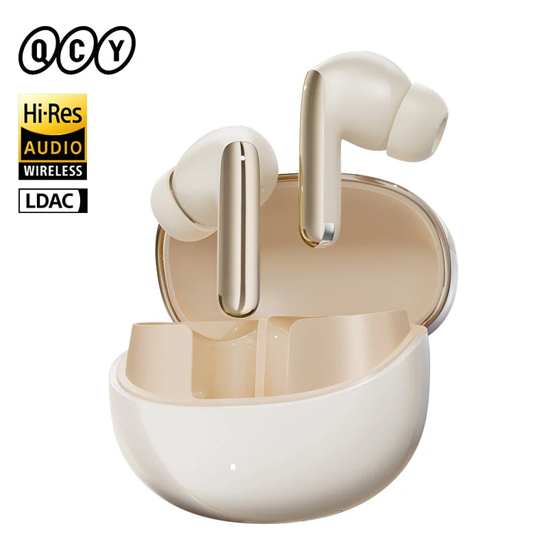 QCY MeloBuds Pro Wireless Earphones with 46dB Active Noise Cancellation Hi-Res LDAC Bluetooth 5.3 and 6 Microphones