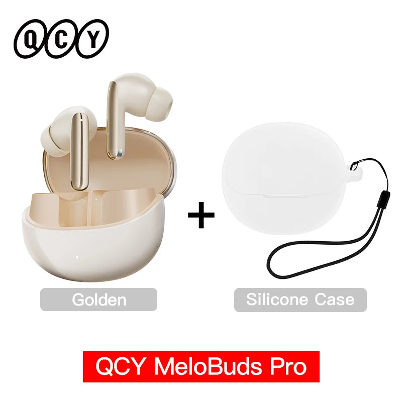 QCY MeloBuds Pro Wireless Earphones with 46dB Active Noise Cancellation Hi-Res LDAC Bluetooth 5.3 and 6 Microphones