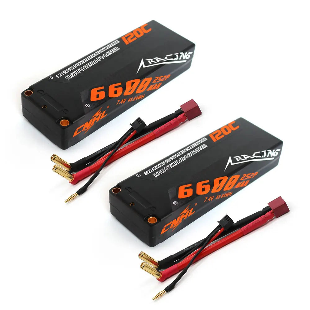2pcs CNHL 2S 7.4V 5600mAh 6600mAh 8000mAh Lipo Battery 120C Hard Case With T EC5 Plug For RC Car Tank Boat Vehicle Truck Buggy