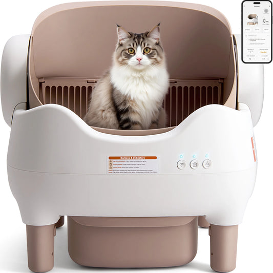 Self Cleaning Cat Litter Box Automatic App Control Open Top