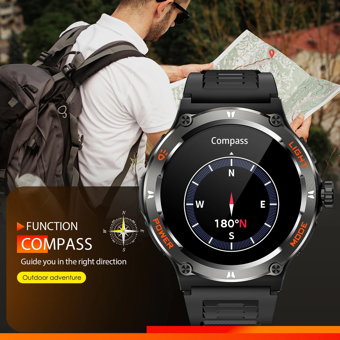 LaNikar Smart Watch 3ATM Waterproof 1.53 Inch KT76 Bluetooth