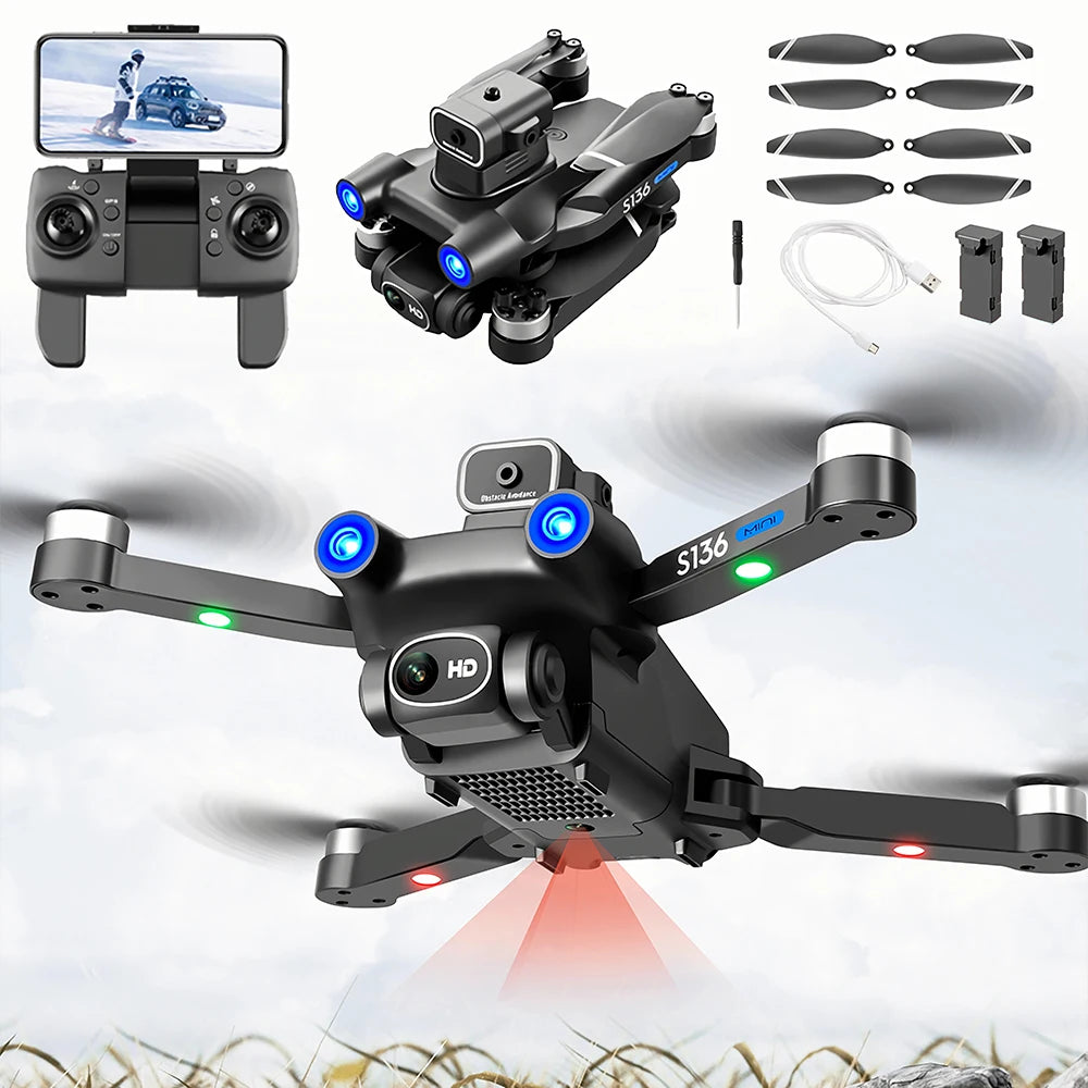 S136 8K ESC Dual Camera Aerial Photography RC Drone Spare Parts 3.7V 2000MAH Battery/Propeller/Arm/USB