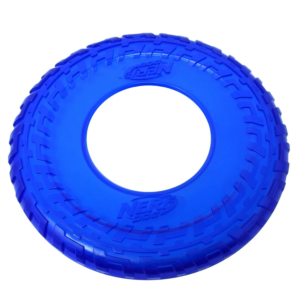 Durable 10 Inch TPR Flyer Dogs Lightweight Aerodynamic High Visibility Interactive Fetch Toy Floats on Water Chewable Portable
