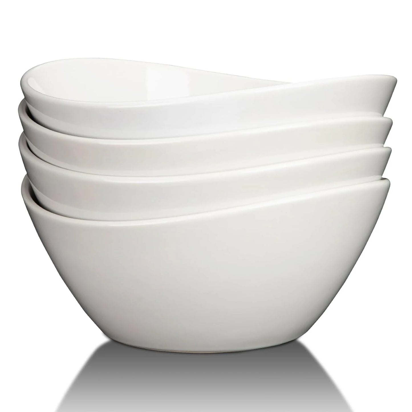 8" Ceramic Deep Soup Bowls & Salad Bowls 42 OZ Large Bowls for Kitchen White Ceramic Serving Bowls for Salads Cereal,Soup